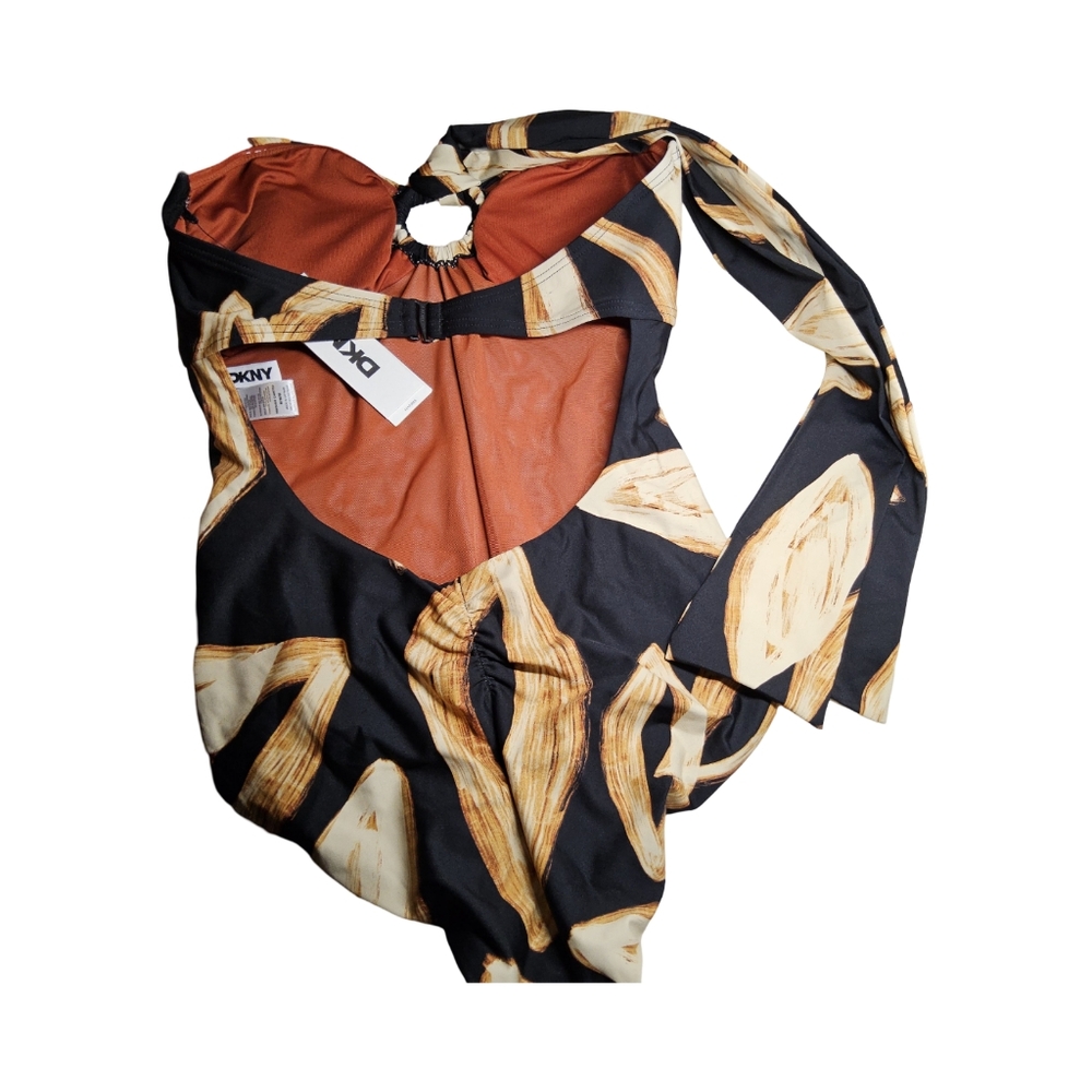 1DKNY Black and Tan size medium Swimsuit - Picture 3 of 9